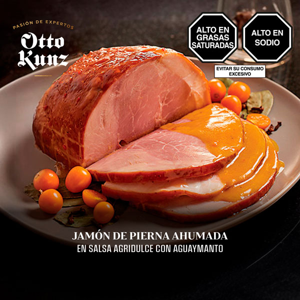 Jamón de Pierna Ahumada con Salsa agridulce con Aguaymanto